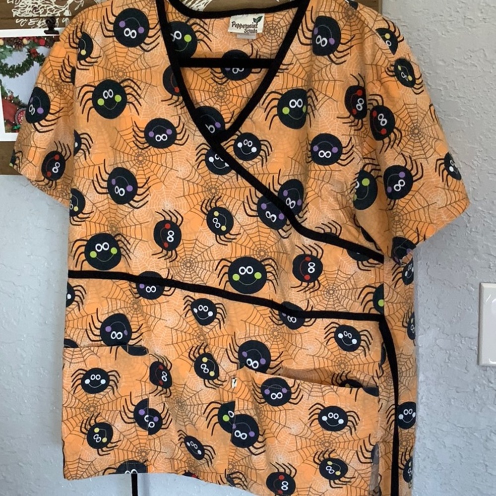 Halloween scrub top